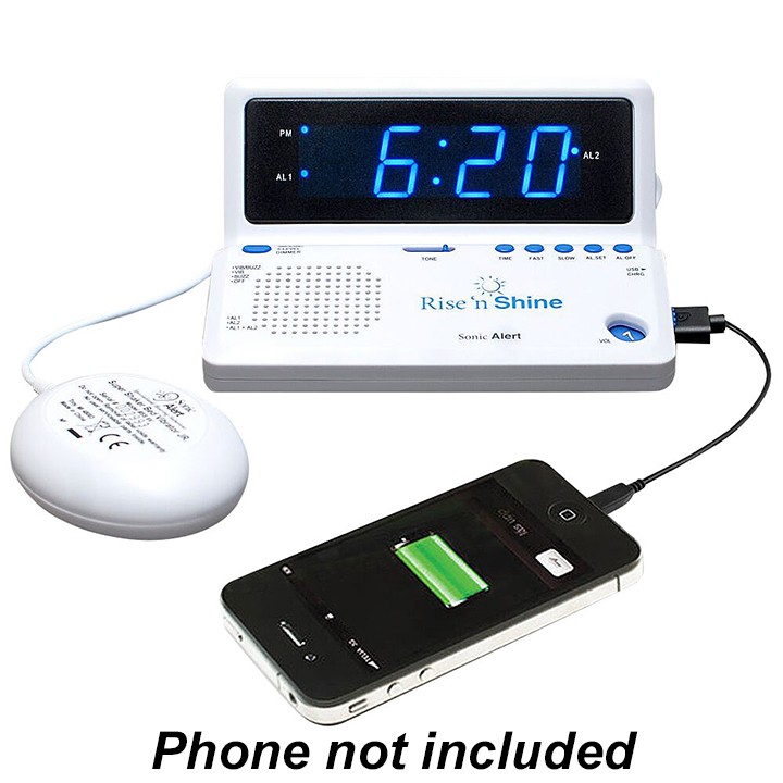 Sonic Alert Rise ‘n Shine SBT625ss Dual Vibrating Alarm Clock